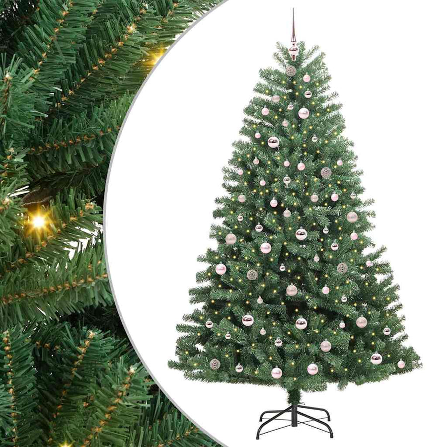 Kunstmatige Inklapbare Kerstboom Groen 210 cm PVC en Metaal