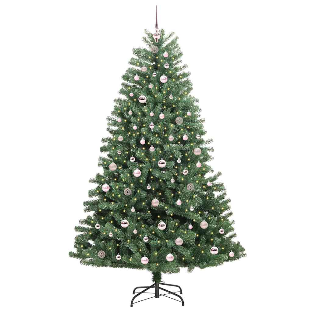 Kunstmatige Inklapbare Kerstboom Groen 210 cm PVC en Metaal