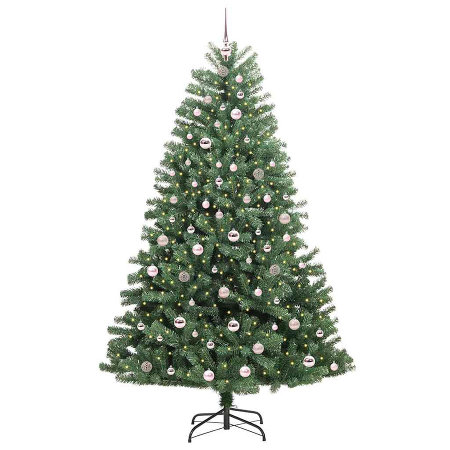 Kunstmatige Inklapbare Kerstboom Groen 210 cm PVC en Metaal