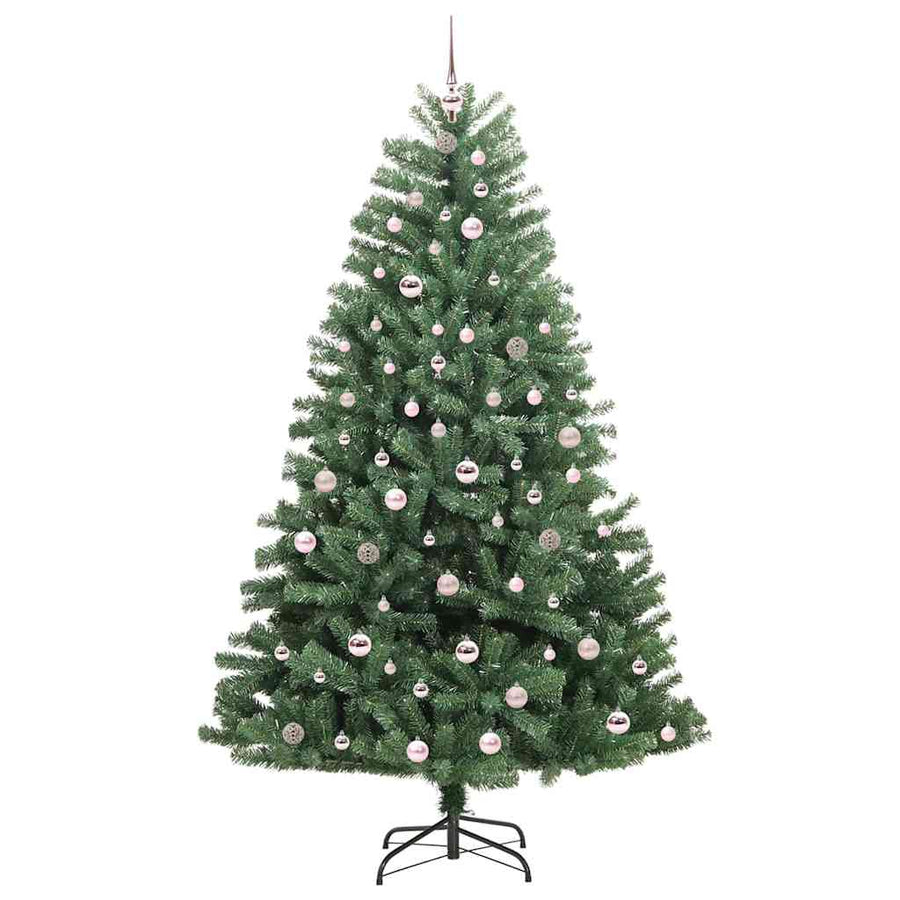 Kunstmatige Inklapbare Kerstboom Groen 210 cm PVC en Metaal