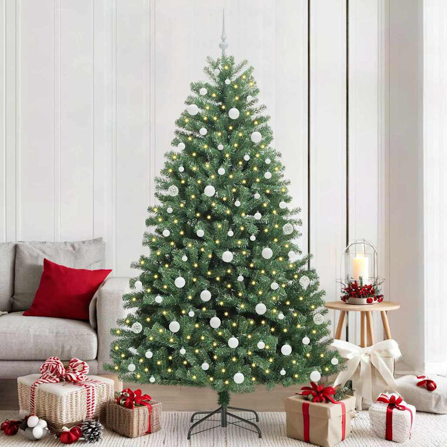 Kunstmatige Inklapbare Kerstboom Groen 210 cm PVC en Metaal