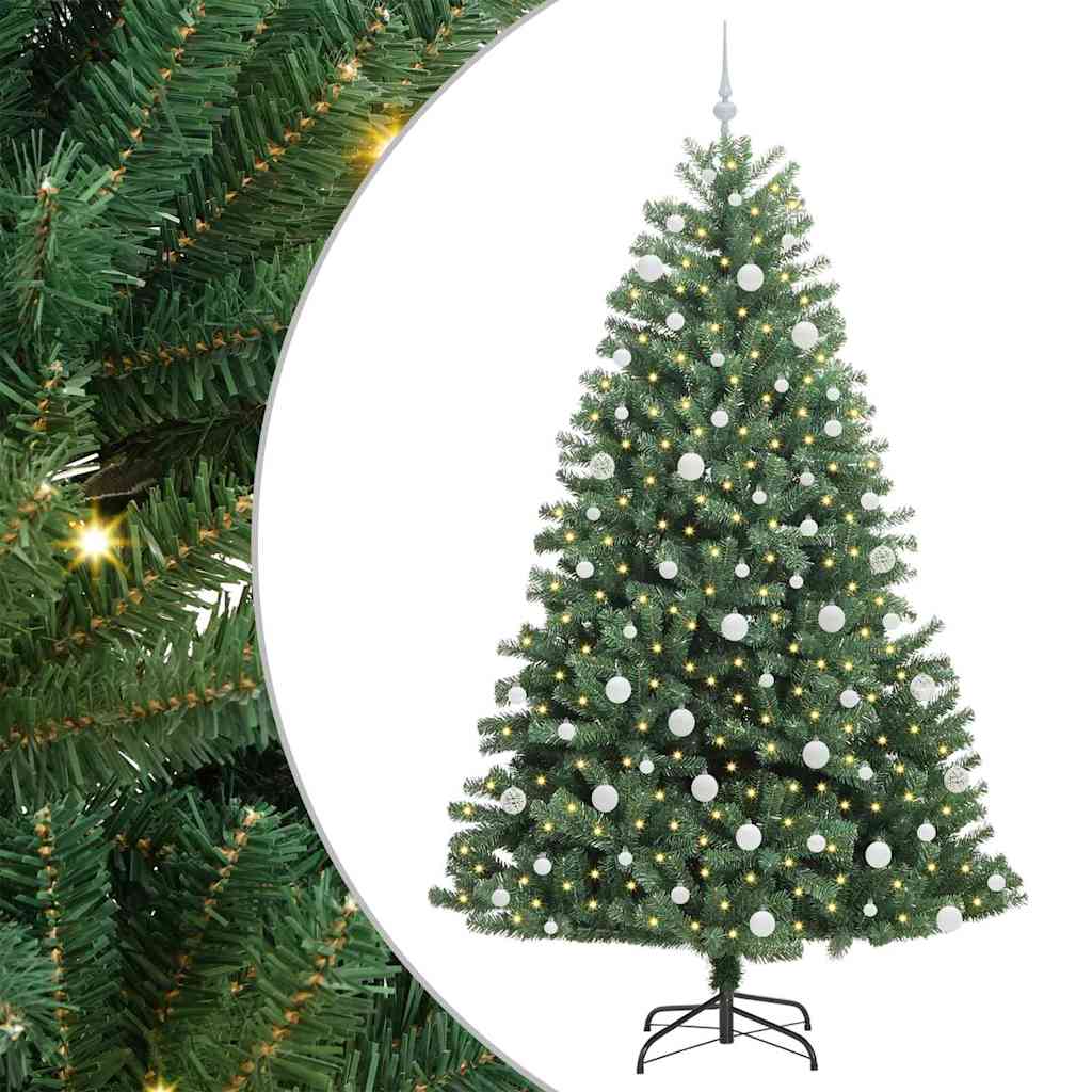 Kunstmatige Inklapbare Kerstboom Groen 210 cm PVC en Metaal