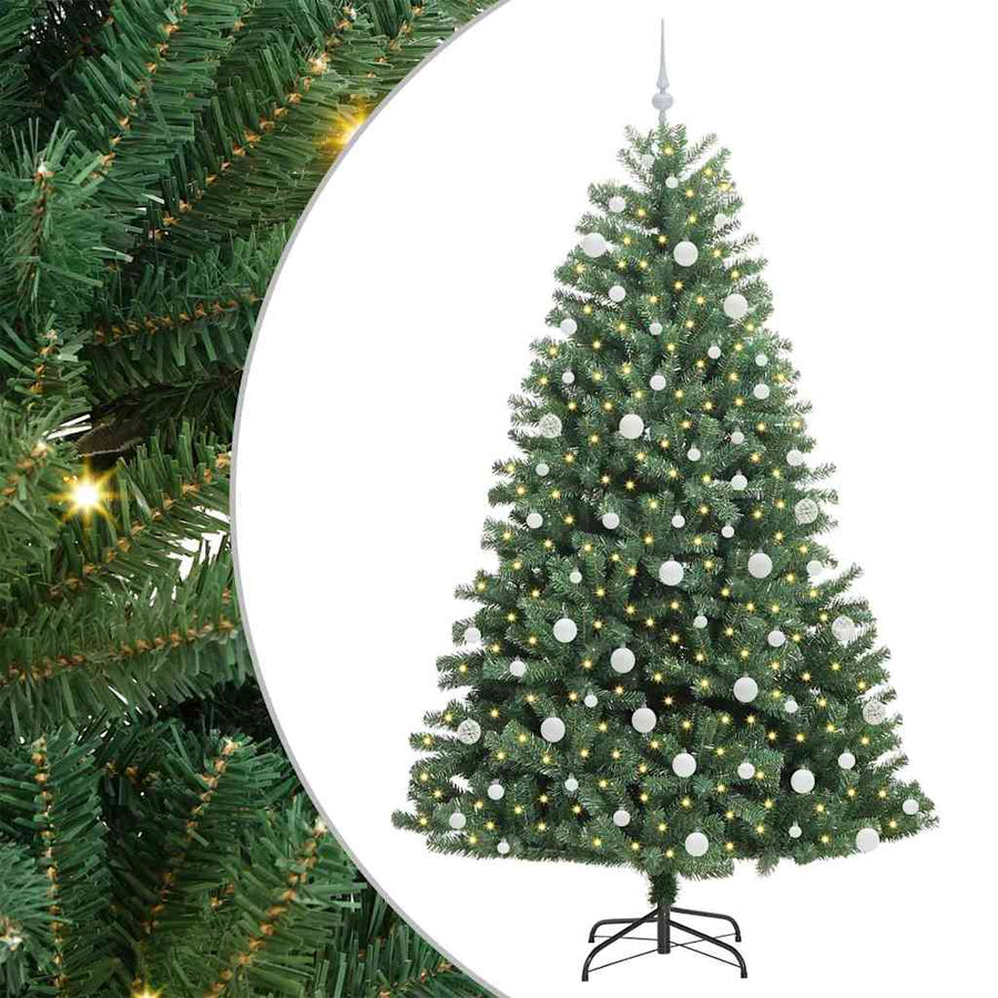 Kunstmatige Inklapbare Kerstboom Groen 210 cm PVC en Metaal
