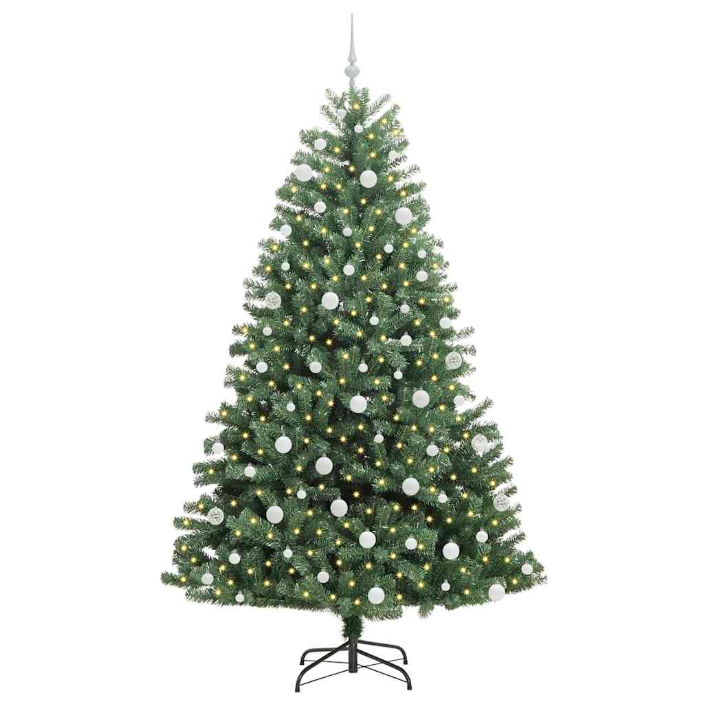 Kunstmatige Inklapbare Kerstboom Groen 210 cm PVC en Metaal