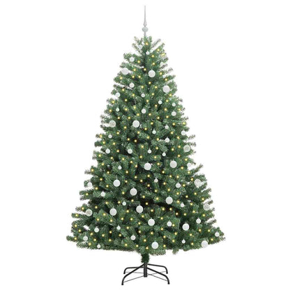 Kunstmatige Inklapbare Kerstboom Groen 210 cm PVC en Metaal