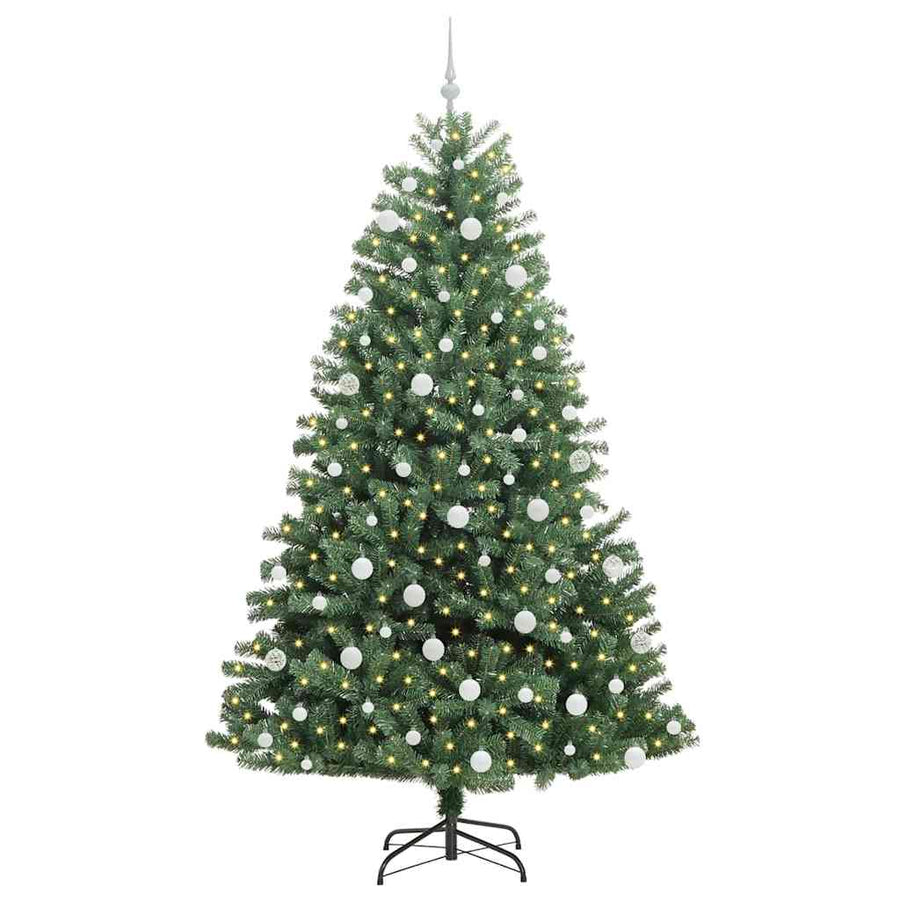 Kunstmatige Inklapbare Kerstboom Groen 210 cm PVC en Metaal