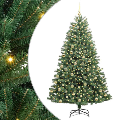 Kunstmatige Inklapbare Kerstboom Groen 210 cm PVC en Metaal
