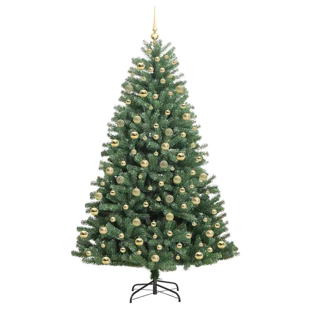Kunstmatige Inklapbare Kerstboom Groen 210 cm PVC en Metaal