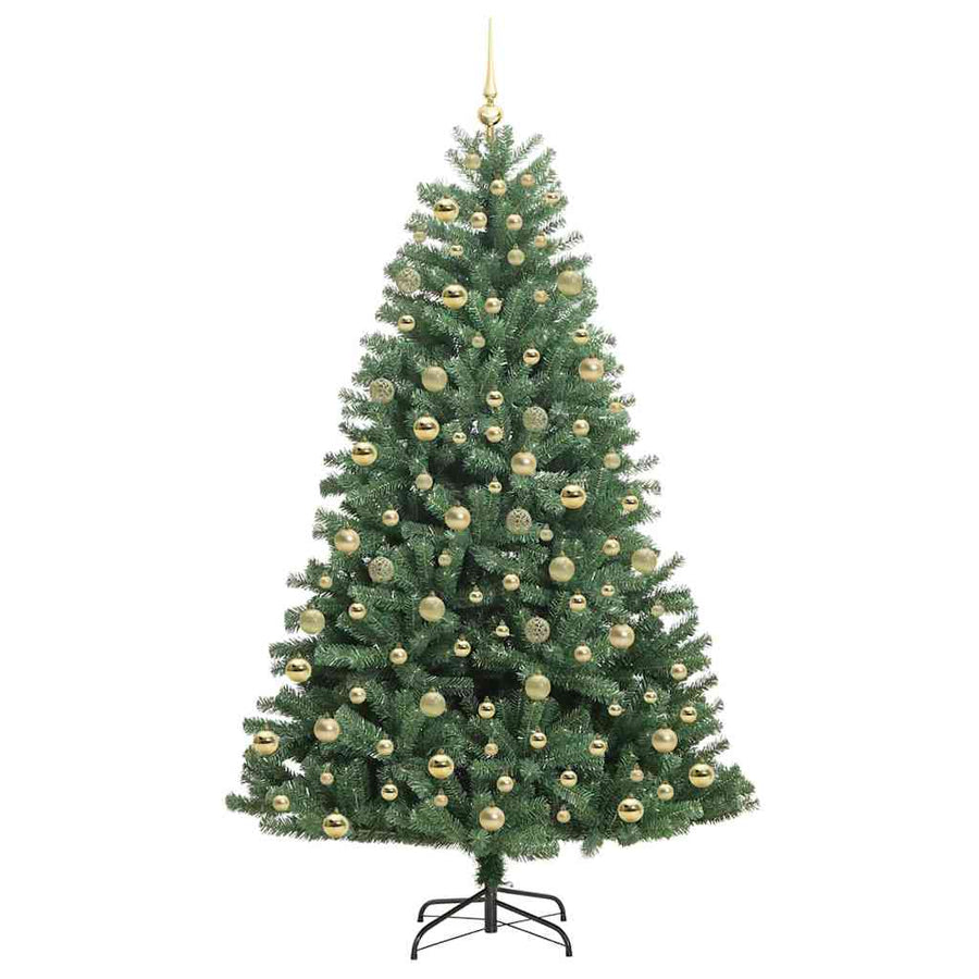 Kunstmatige Inklapbare Kerstboom Groen 210 cm PVC en Metaal