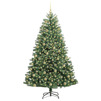 Kunstmatige Inklapbare Kerstboom Groen 210 cm PVC en Metaal