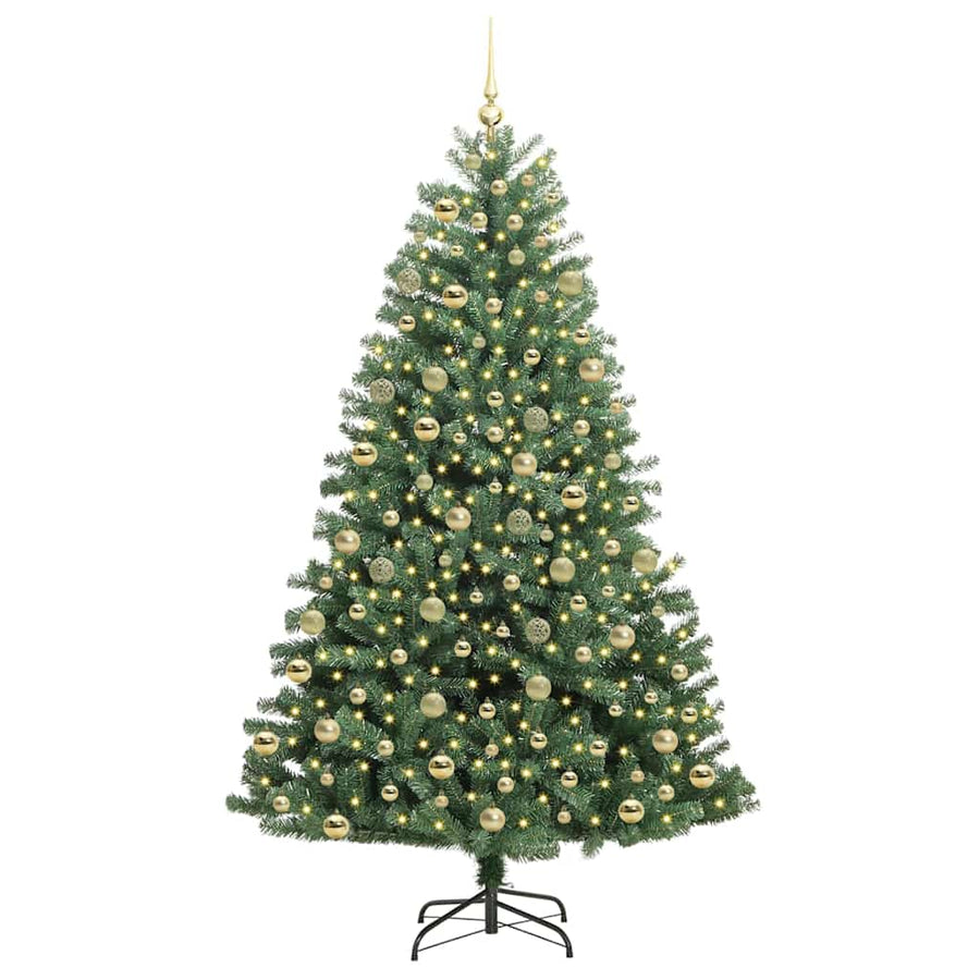 Kunstmatige Inklapbare Kerstboom Groen 210 cm PVC en Metaal