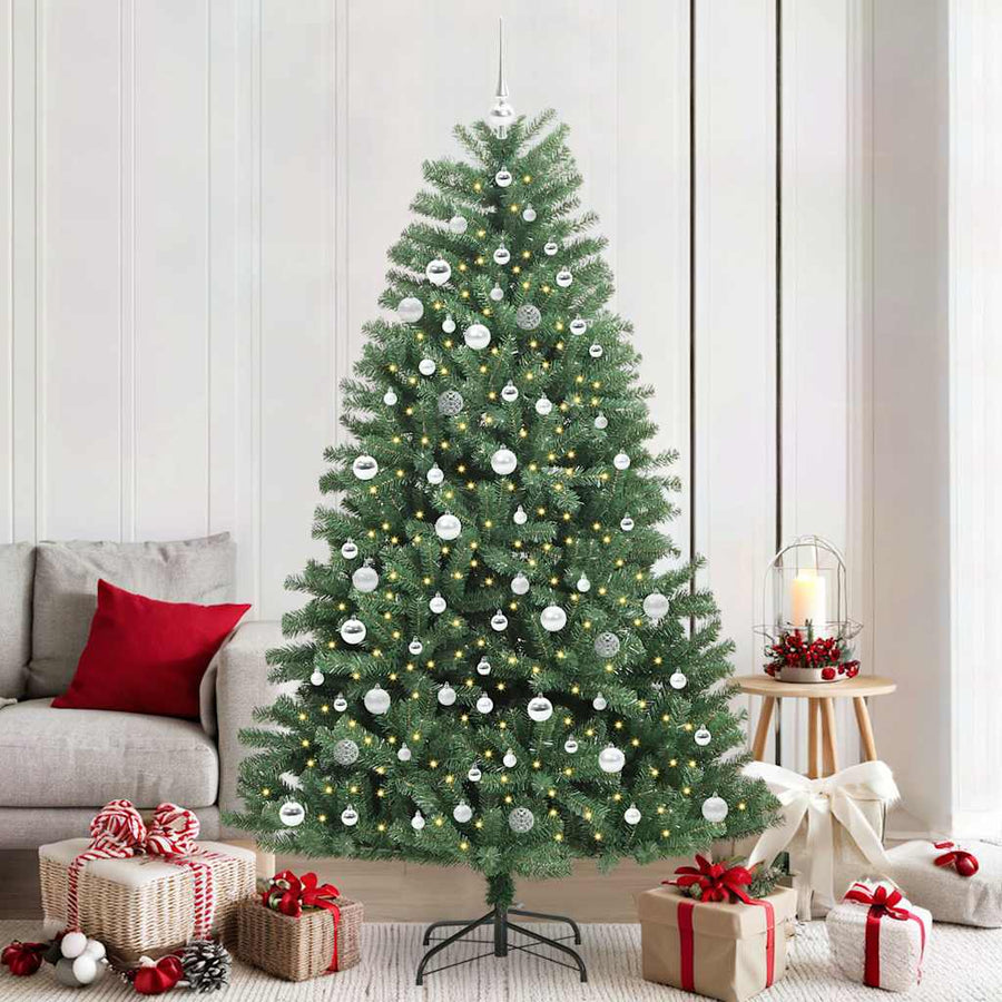 Kunstmatige Inklapbare Kerstboom Groen 210 cm PVC en Metaal