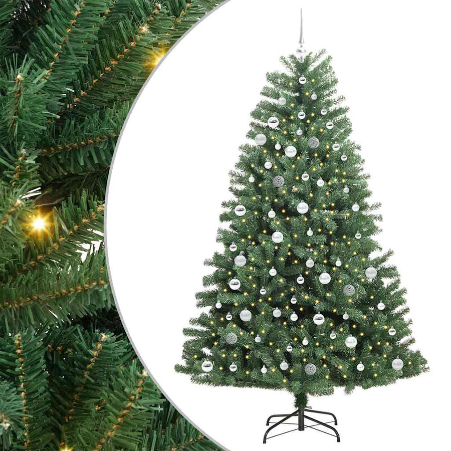 Kunstmatige Inklapbare Kerstboom Groen 210 cm PVC en Metaal