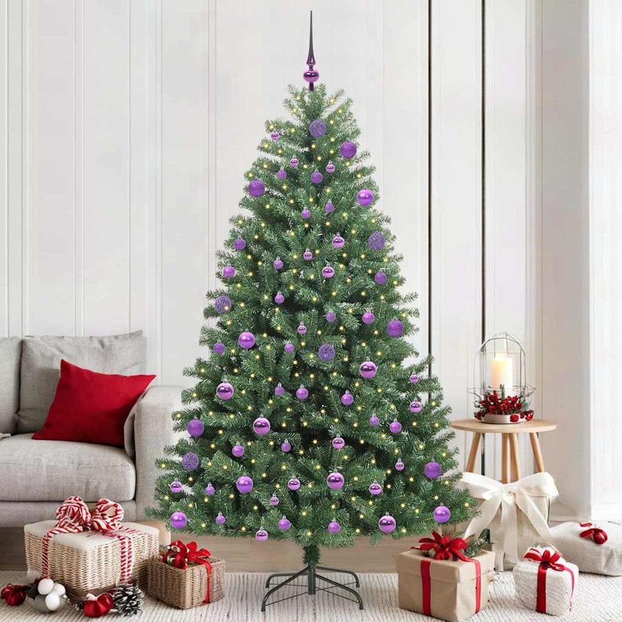 Kunstmatige Inklapbare Kerstboom Groen 210 cm PVC en Metaal