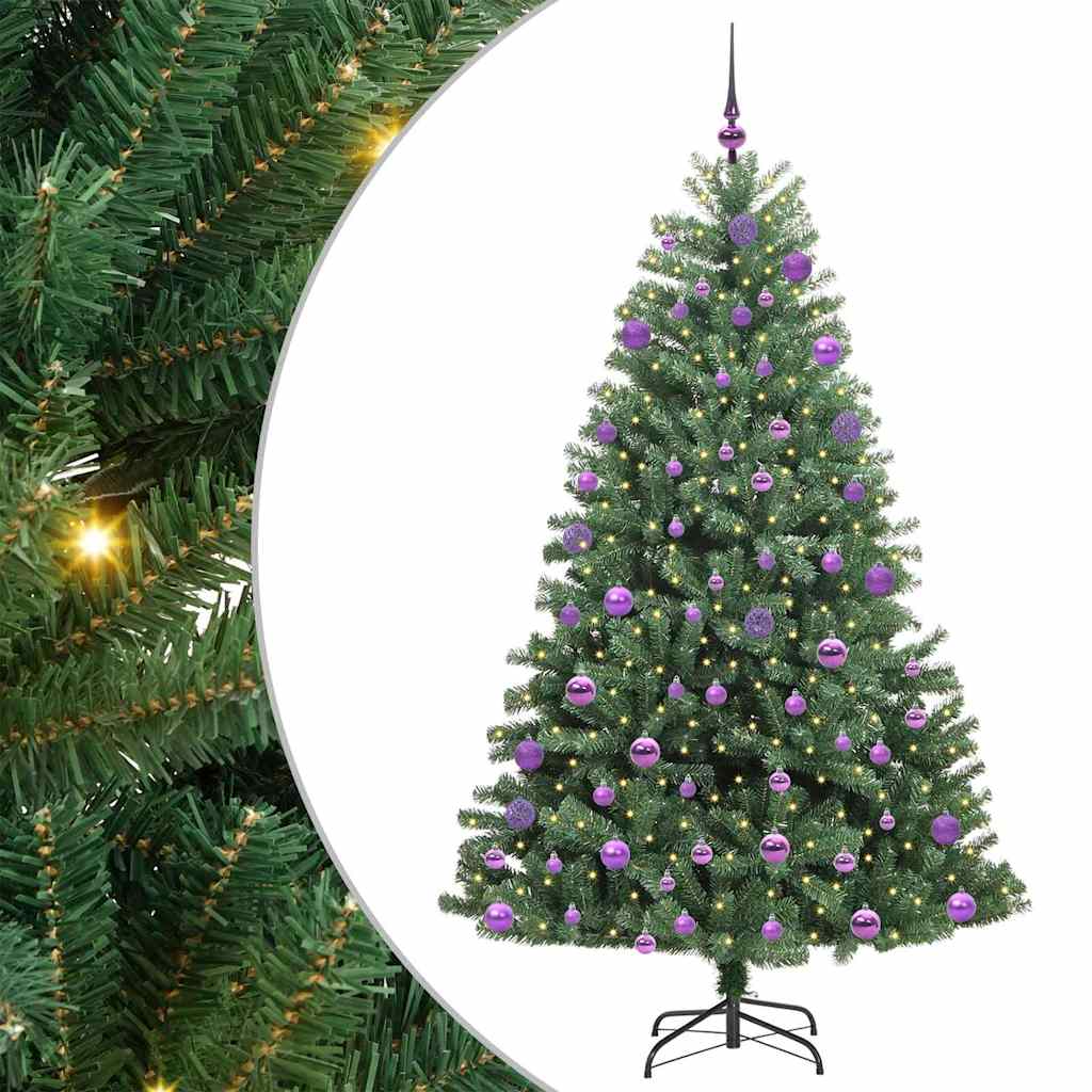 Kunstmatige Inklapbare Kerstboom Groen 210 cm PVC en Metaal