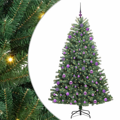 Kunstmatige Inklapbare Kerstboom Groen 210 cm PVC en Metaal
