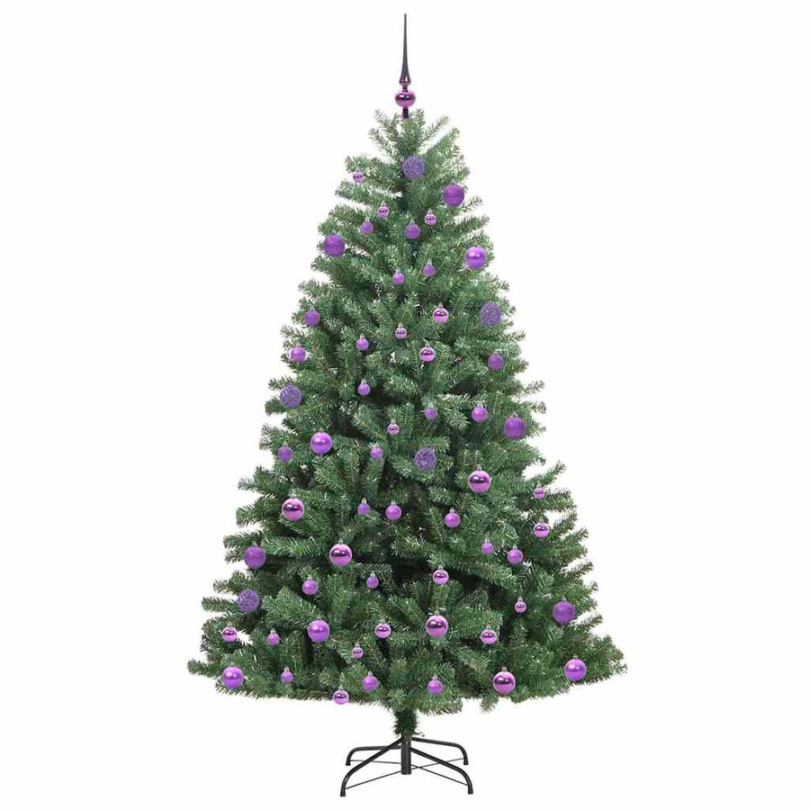 Kunstmatige Inklapbare Kerstboom Groen 210 cm PVC en Metaal