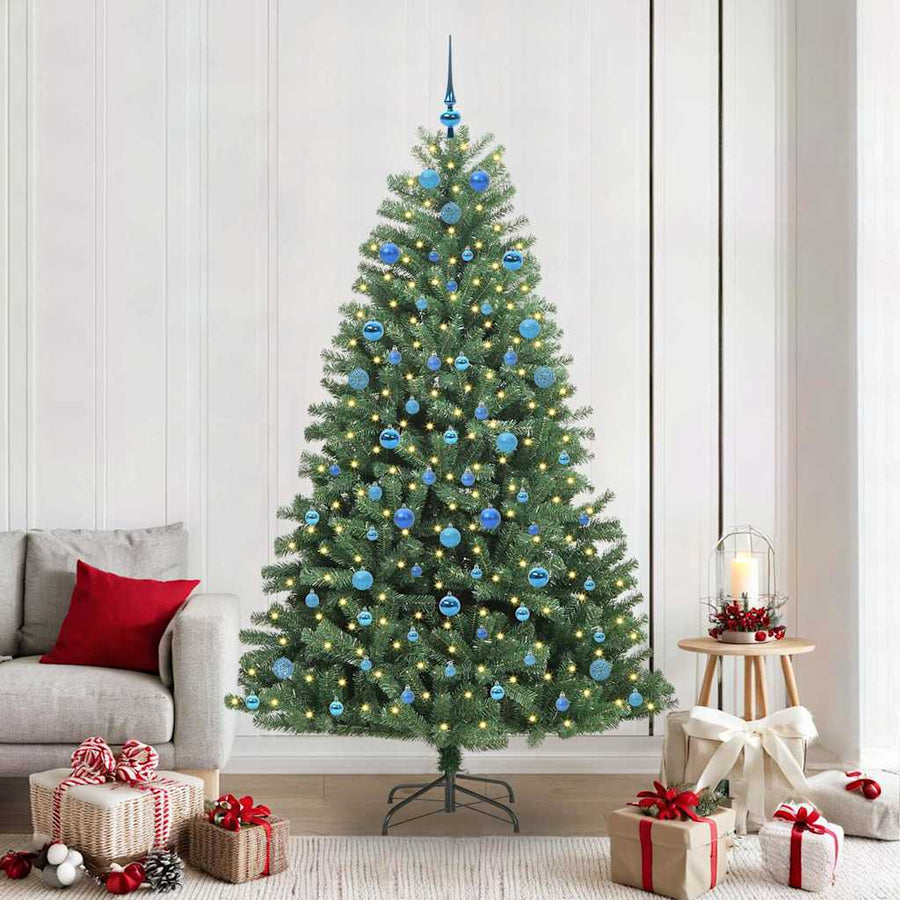 Kunstmatige Inklapbare Kerstboom Groen 210 cm PVC en Metaal