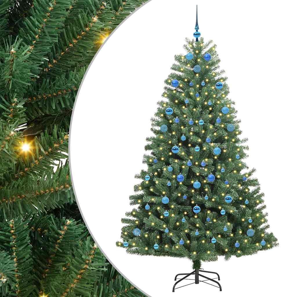 Kunstmatige Inklapbare Kerstboom Groen 210 cm PVC en Metaal