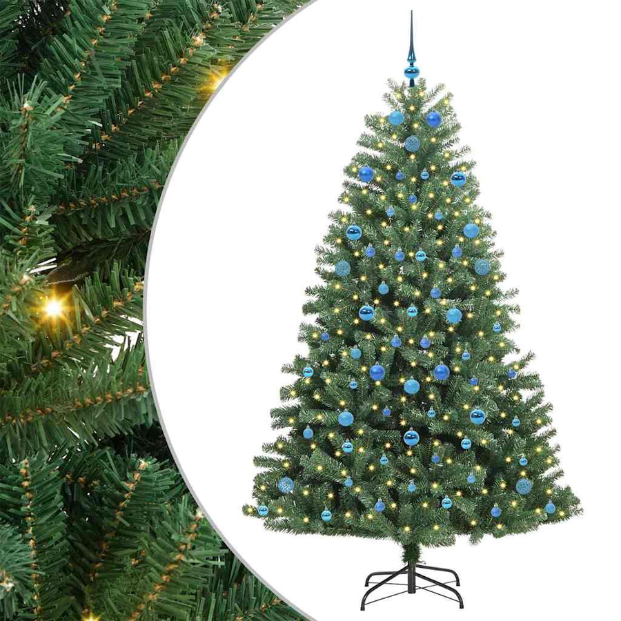 Kunstmatige Inklapbare Kerstboom Groen 210 cm PVC en Metaal