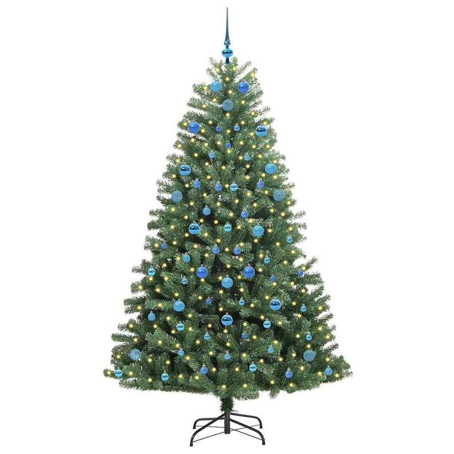 Kunstmatige Inklapbare Kerstboom Groen 210 cm PVC en Metaal