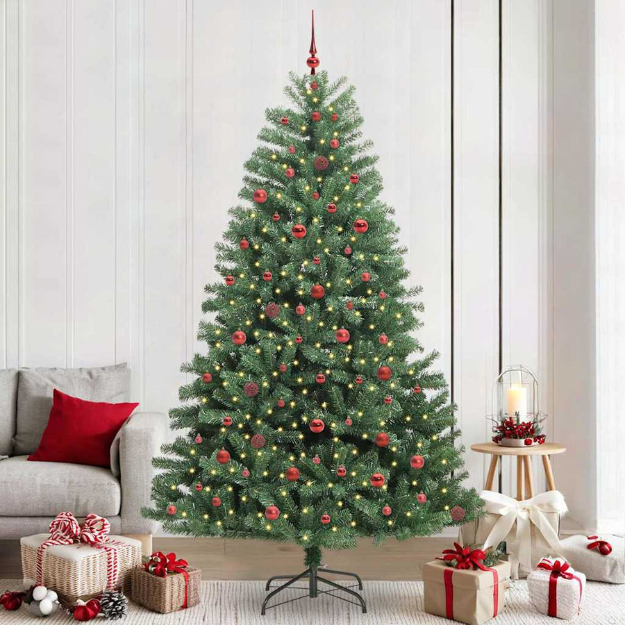 Kunstmatige Inklapbare Kerstboom Groen 240 cm PVC en Metaal