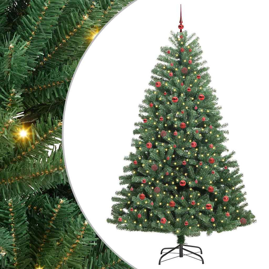 Kunstmatige Inklapbare Kerstboom Groen 240 cm PVC en Metaal