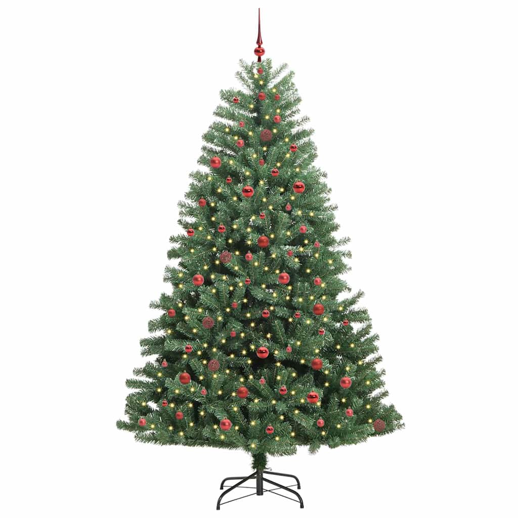 Kunstmatige Inklapbare Kerstboom Groen 240 cm PVC en Metaal