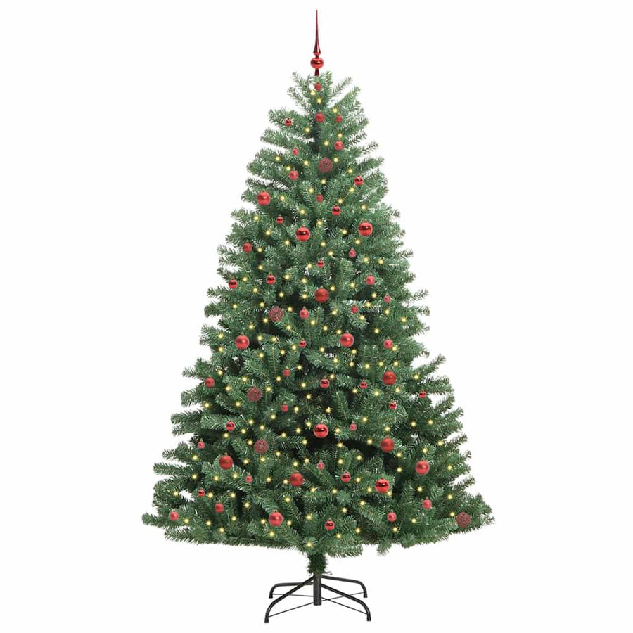 Kunstmatige Inklapbare Kerstboom Groen 240 cm PVC en Metaal