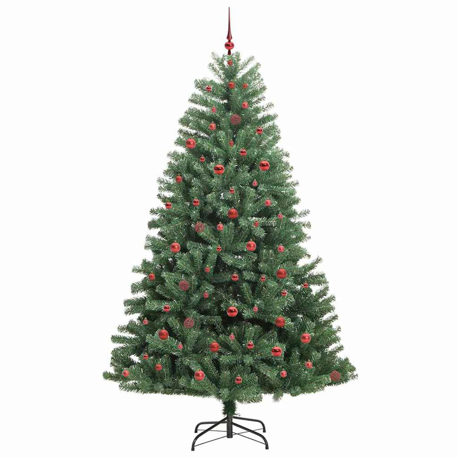 Kunstmatige Inklapbare Kerstboom Groen 240 cm PVC en Metaal