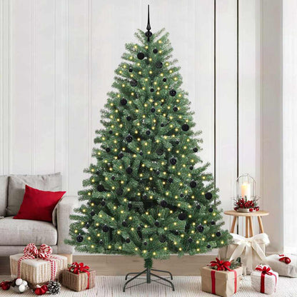 Kunstmatige Inklapbare Kerstboom Groen 240 cm PVC en Metaal