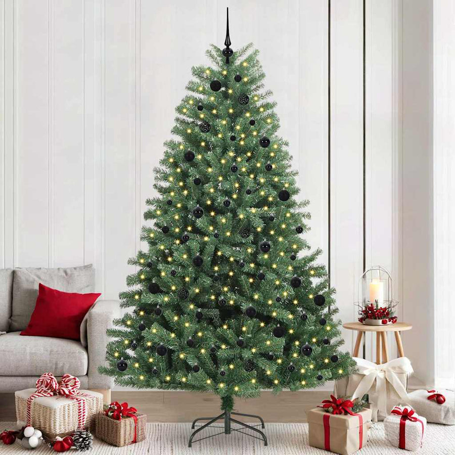 Kunstmatige Inklapbare Kerstboom Groen 240 cm PVC en Metaal