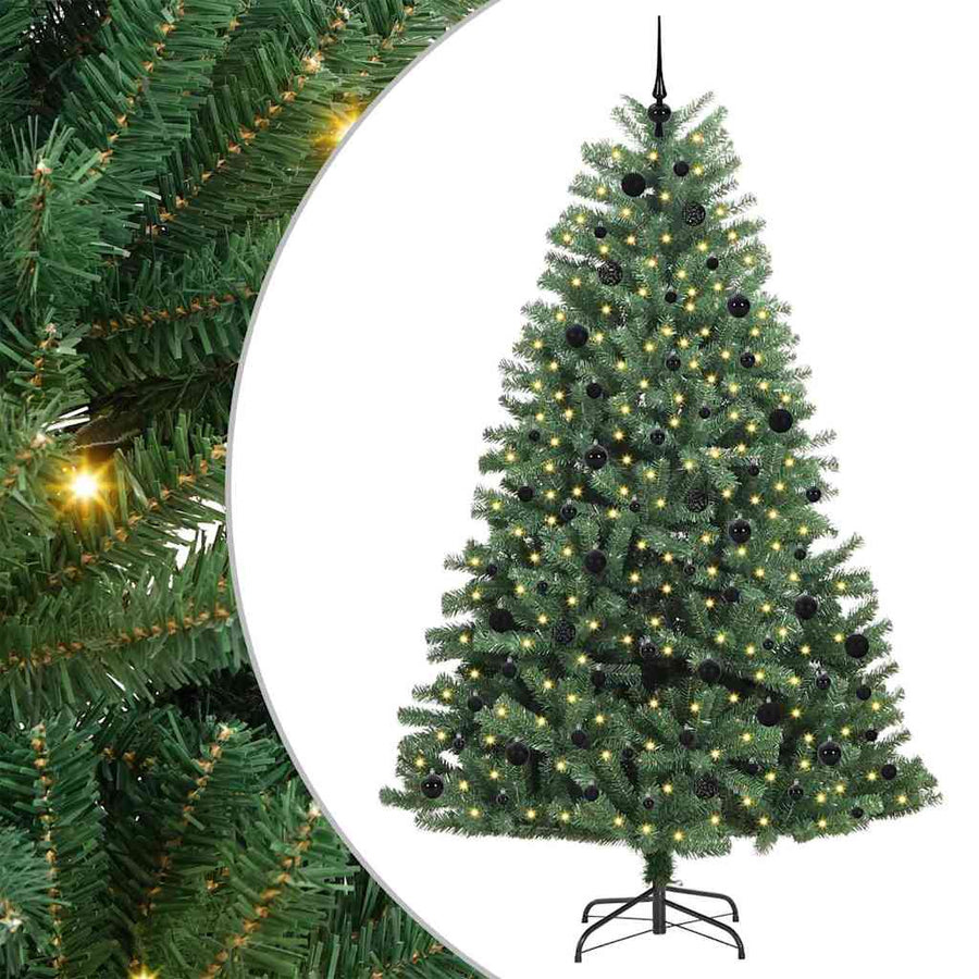 Kunstmatige Inklapbare Kerstboom Groen 240 cm PVC en Metaal