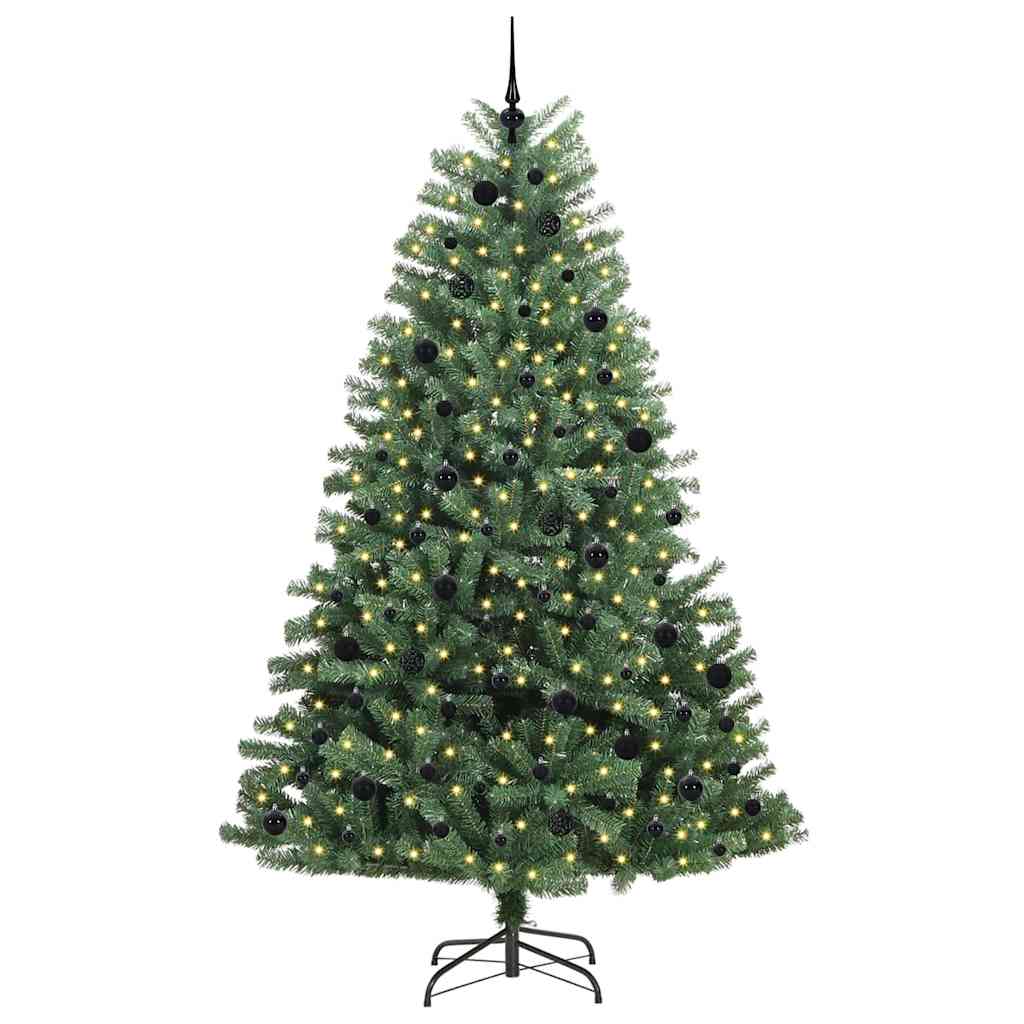 Kunstmatige Inklapbare Kerstboom Groen 240 cm PVC en Metaal
