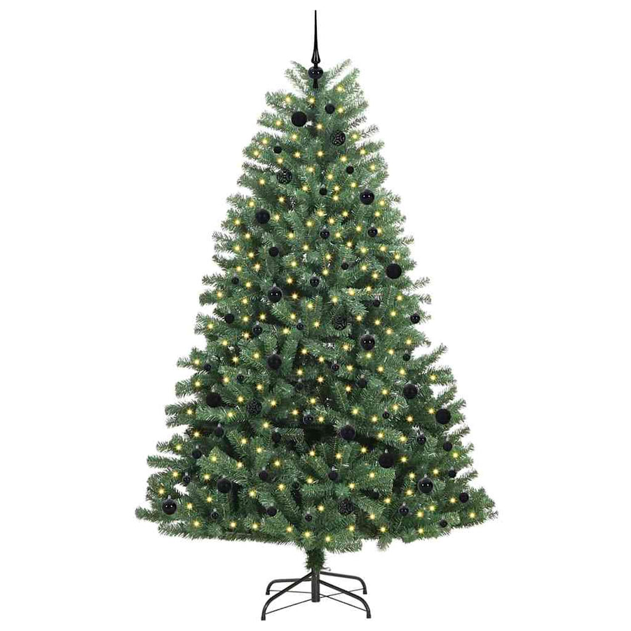 Kunstmatige Inklapbare Kerstboom Groen 240 cm PVC en Metaal