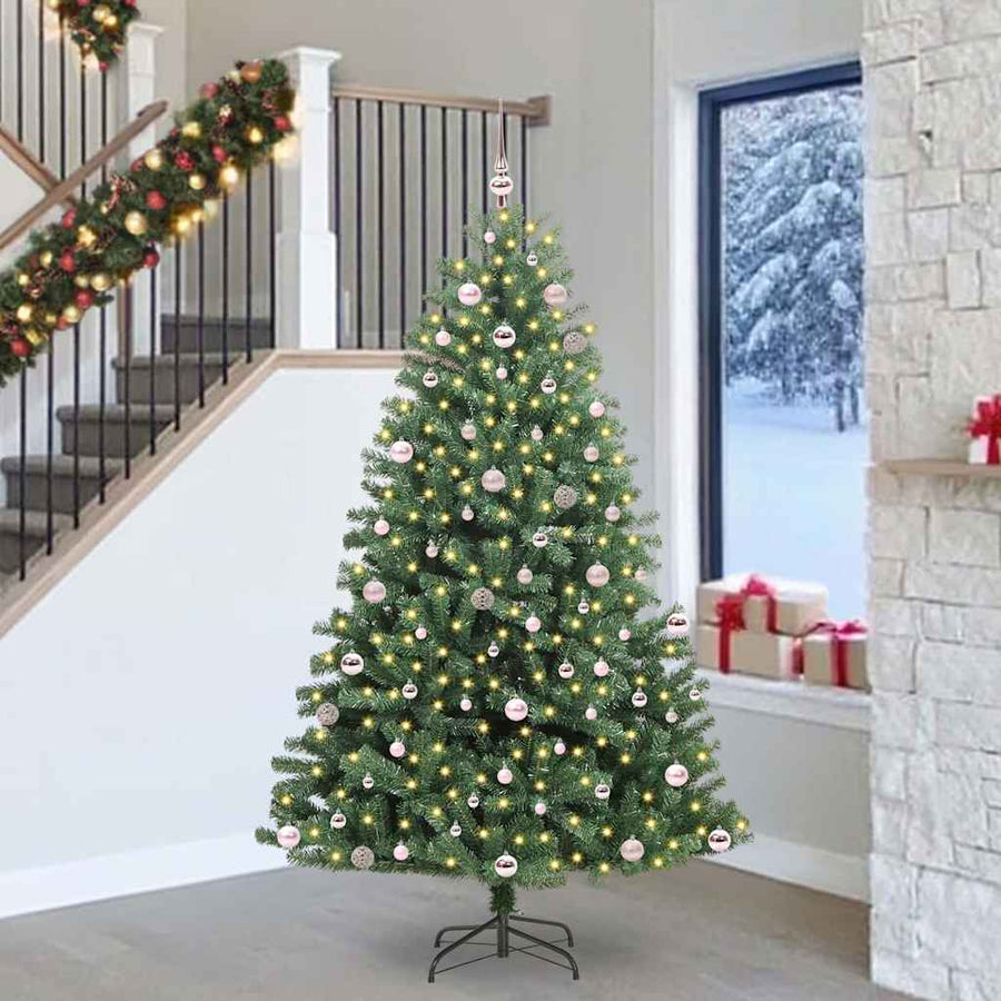 Kunstmatige Inklapbare Kerstboom Groen 240 cm PVC en Metaal