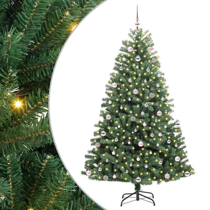 Kunstmatige Inklapbare Kerstboom Groen 240 cm PVC en Metaal