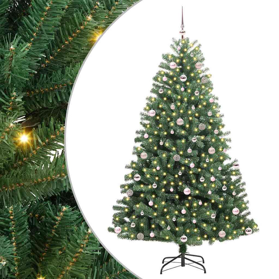 Kunstmatige Inklapbare Kerstboom Groen 240 cm PVC en Metaal