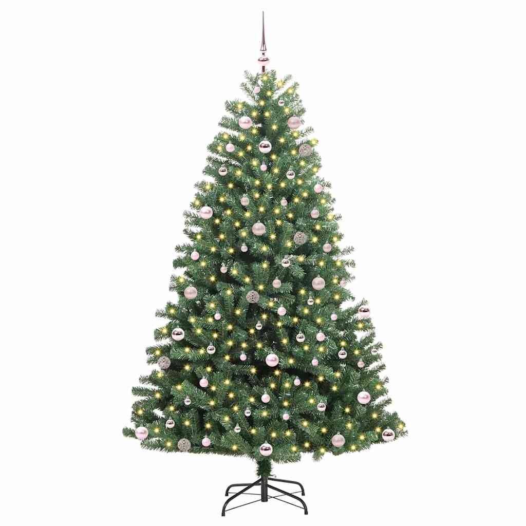 Kunstmatige Inklapbare Kerstboom Groen 240 cm PVC en Metaal