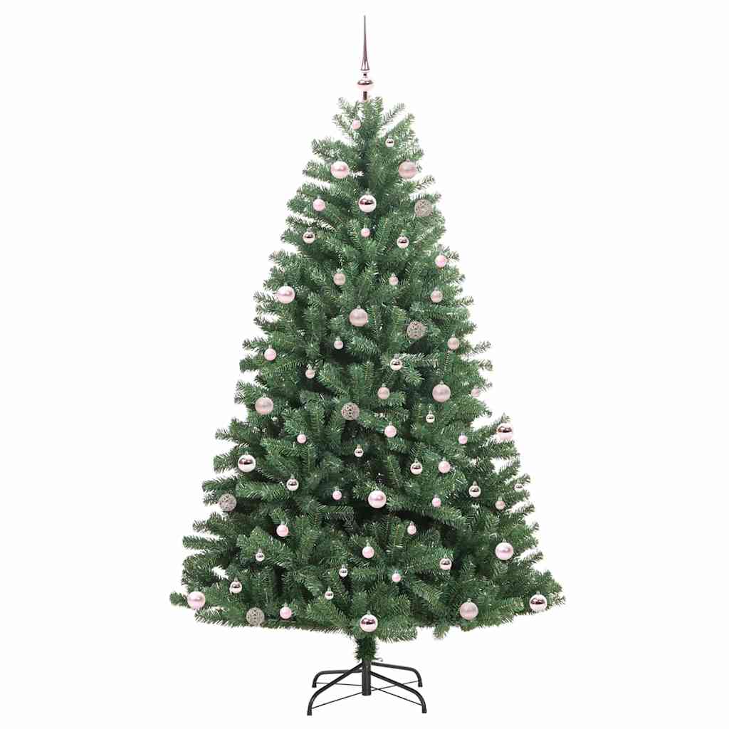 Kunstmatige Inklapbare Kerstboom Groen 240 cm PVC en Metaal