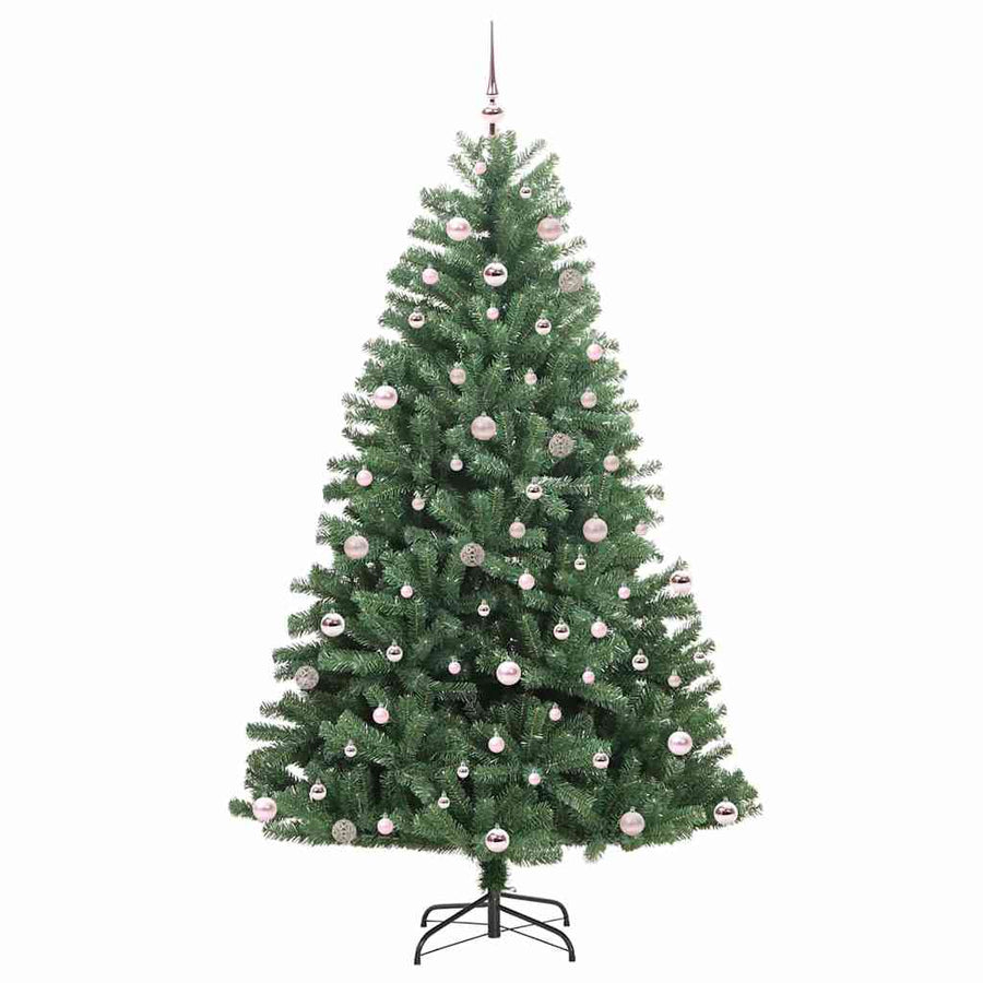 Kunstmatige Inklapbare Kerstboom Groen 240 cm PVC en Metaal