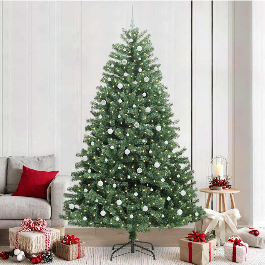 Kunstmatige Inklapbare Kerstboom Groen 240 cm PVC en Metaal