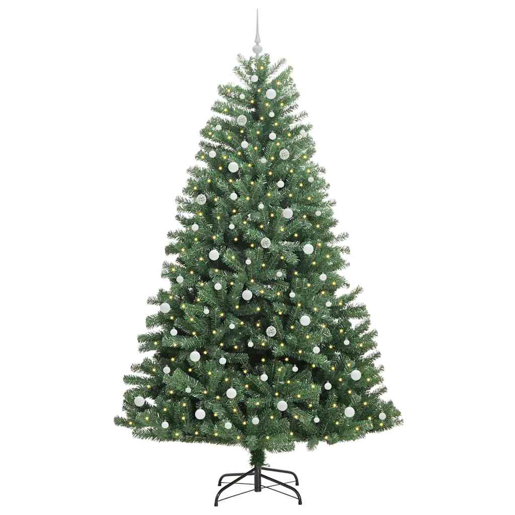 Kunstmatige Inklapbare Kerstboom Groen 240 cm PVC en Metaal