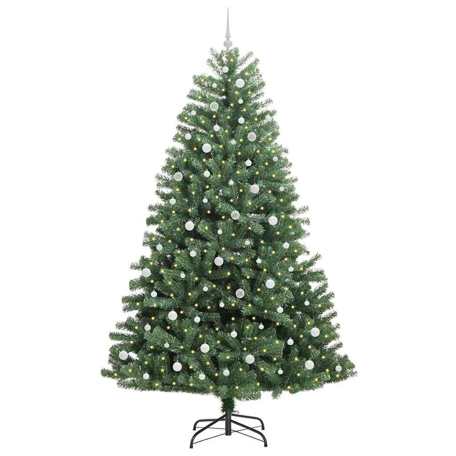 Kunstmatige Inklapbare Kerstboom Groen 240 cm PVC en Metaal