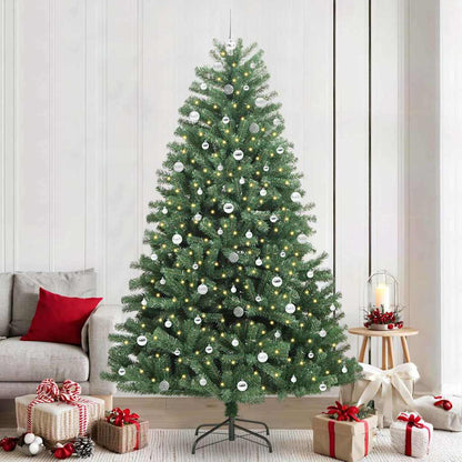 Kunstmatige Inklapbare Kerstboom Groen 240 cm PVC en Metaal
