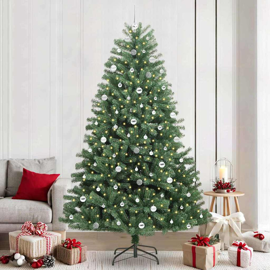 Kunstmatige Inklapbare Kerstboom Groen 240 cm PVC en Metaal
