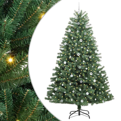 Kunstmatige Inklapbare Kerstboom Groen 240 cm PVC en Metaal