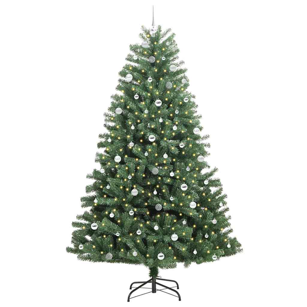Kunstmatige Inklapbare Kerstboom Groen 240 cm PVC en Metaal