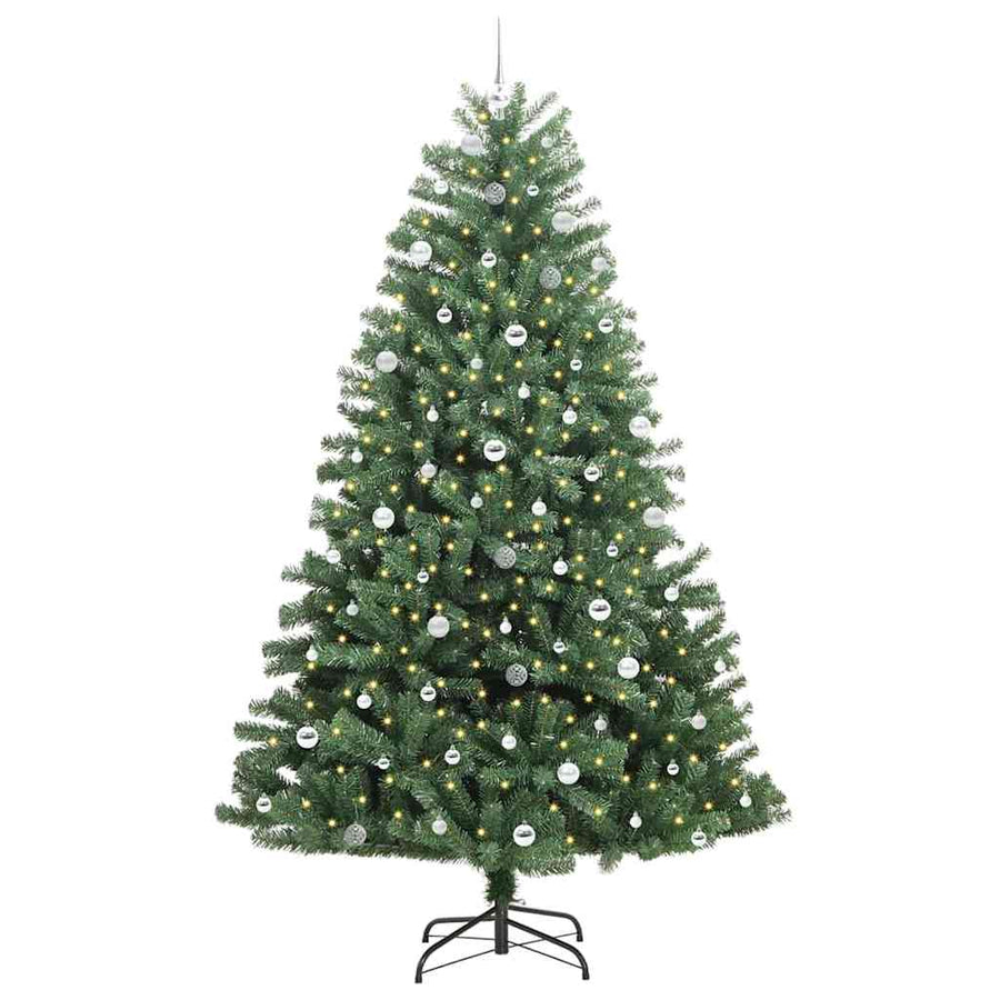 Kunstmatige Inklapbare Kerstboom Groen 240 cm PVC en Metaal