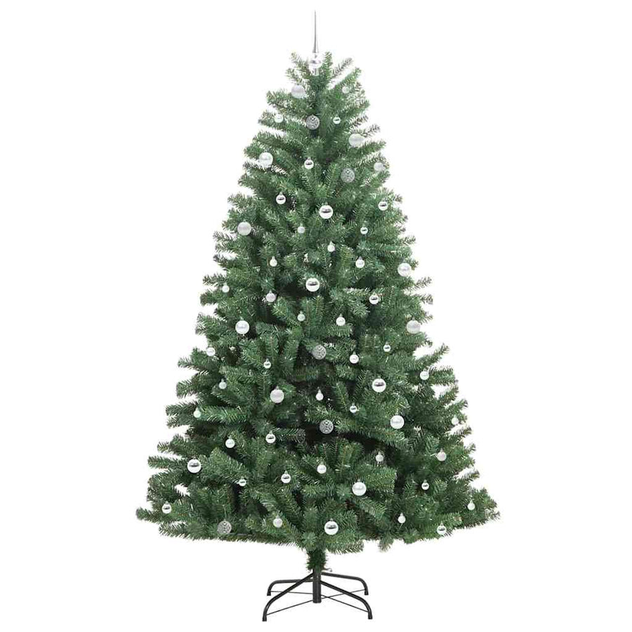 Kunstmatige Inklapbare Kerstboom Groen 240 cm PVC en Metaal